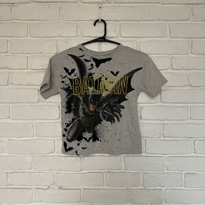 Vintage Batman Kids' Gray Tee with Iconic Logo